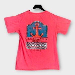 Clearwater Beach Florida‎ T-Shirt Surf Style Womens Size Small Short Sleeve Pink